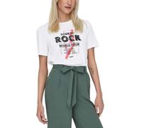 ONLY Onllucia Reg S/S Top Jrs, T-Shirt Donna, Bianco Brillante/Stampa: Good Times On My Mind, 3XL