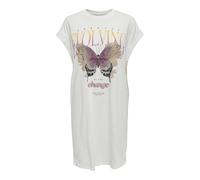 ONLY Onllucy Life S/L Butterfly Dress Box Jrs Abito in Jersey, Bianco, S Donna