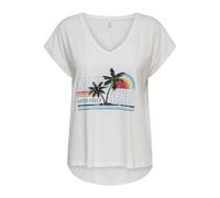 ONLY Onllucy Life S/S V-Neck Top CS Jrs, Ballerino di Nuvola, L Donna