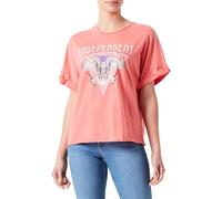 ONLY Onllucy Life S/S Wild Fold-up Topbox Jrs T-Shirt, Rose of Sharon/Print: Etnico Indipendente, S Donna