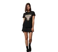 ONLY Onllucy Reg S/S Top Jrs Noos T-Shirt, Black/Print: Freedom, S Donna