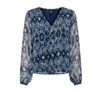 ONLY Onlluna L/S V-Neck Top Noos Ptm Camicia a Maniche Lunghe, Forever Blue/AOP: Etnico Rebel, M Donna
