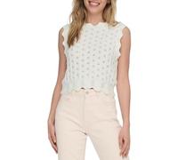 ONLY Onlluna Life SL O-Neck Tank Nca Knt Top Donna, Cloud Dancer, S