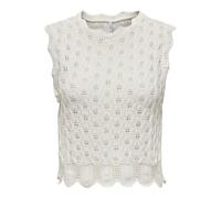 ONLY Onlluna Life SL O-Neck Tank Nca Knt Top Donna, Cloud Dancer, S