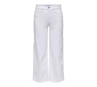 ONLY Onlmadison Blush HW Crop Wide Cro22 Noos, Bianco Denim, (L) W x 32L