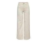 ONLY Onlmadison Blush HW Wide DNM Cro Noos Jeans Larghi, Ecru, 36 IT/L Lungo Donna