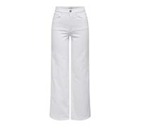 ONLY Onlmadison Blush HW Wide DNM Cro Noos Jeans a Gamba Larga, Bianco, (M) W x 32L Donna