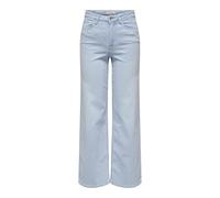 ONLY Onlmadison Blush HW Wide DNM Cro495 Noos, Blu Chiaro Sbiancato Denim, (S) W x 32L Donna