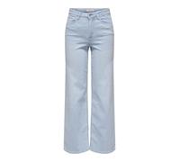 ONLY Onlmadison Blush HW Wide DNM Cro495 Noos, Denim Sbiancato Blu Chiaro, (L) W x 30L Donna