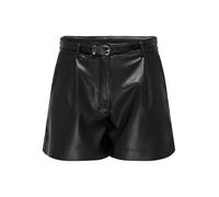 ONLY Onlmagga Otw-Pantaloncini in Finta Pelle, Nero, S Donna
