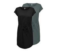 ONLY Onlmay Life S/S Dress 2 Pack Ay CS Jrs, Nero, S (Pacco da 2) Donna