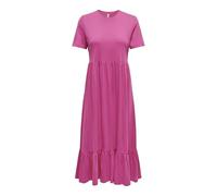 ONLY Onlmay Life S/S Peplum Calf Dressbox Jrs Maxi Abito, Rosa Lampone, XS Donna
