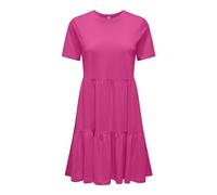 ONLY Onlmay Life S/S Peplum Dress Box Jrs Abito in Jersey, Rosa Lampone, S Donna