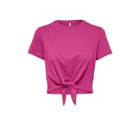 ONLY Onlmay Life S/S Short Knot Top Box Jrs T-Shirt, Rosa Lampone, L Donna