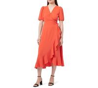 ONLY Onlmette SS Wrap Midi Dress Wvn - Abito Avvolgente da Donna, Colore: Rosso, S