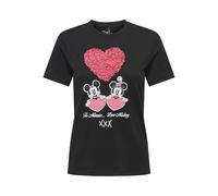 ONLY Onlmickey Life Reg S/S Valentine Lux Jrs, Nero, XL Donna