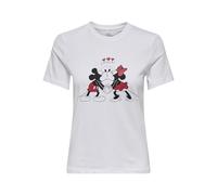 ONLY Onlmickey Life Reg S/S Valentine Top Jrs, Bianco, M