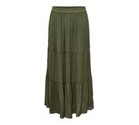 ONLY Gonna Lunga Donna con Fascia Elastica e Design a Gradini per Outfit Elegante, Colore:Verde-2, Taglia:M