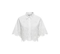 ONLY Onlmina Life SS Boxy Wvn - Maglietta da Donna, Bianco, L
