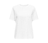 ONLY Onlmonja S/S Studs Tee Jrs Maglietta con Dettaglio Glitterato e Scollo Rotondo, Bianco, M Donna