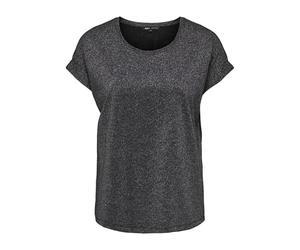 ONLY Onlmoster Glitter S/S Top Jrs, Nero, XL