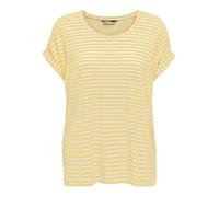 ONLY Onlmoster Stripe S/S O-Neck Top Jrs Noos - Top Basic con Collo a O e Maniche Corte per Abbigliamento Casual, Giallo Pallido, XS da Donna