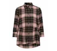 ONLY Onlnew Canberra 3/4 Check Shirt Nooswvn Camicia a Quadri, Nero, XS Donna
