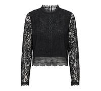 ONLY Onlnew Karo LS Lace Top Wvn Camicetta da Donna, Nero, S