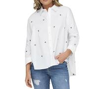 ONLY Onlnew Lina Grace LS EMB Shirt Noos Wvn Camicia a Maniche Lunghe, Bianco Brillante/AOP: Cuore Sagebrush, S Donna
