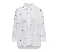 ONLY Onlnew Lina Grace LS EMB Shirt Noos Wvn Camicia a Maniche Lunghe con Chiusura a Bottoni, Bianco, XXL Donna
