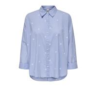 ONLY Onlnew Lina Grace LS EMB Shirt Noos Wvn Camicia a Maniche Lunghe con Chiusura a Bottoni, Brunnera Blue 1, L Donna