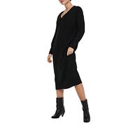ONLY Onlnew Tessa L/S Midi V-Neck Knt Long Dresses, Nero, M