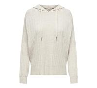 ONLY - Felpa con cappuccio in maglia color crema a coste in coordinato-Bianco 36