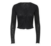 ONLY Onlnicole Life L/S Scallop Cardigan Jrs, Nero, S Donna