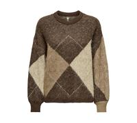 ONLY Onlnoeme Jq LS Life O-Neck Knt, Castagna, L Donna