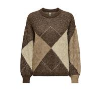 ONLY Onlnoeme Jq LS Life O-Neck Knt, Castagna, L Donna