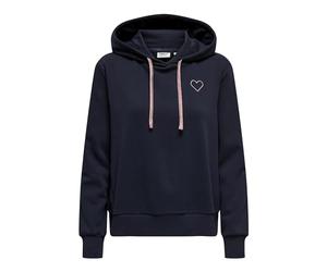 ONLY Onlnoli L/S Heart Hood Swt da Donna, Blu Scuro, XL