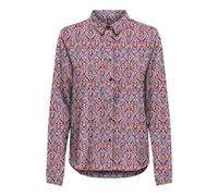 ONLY Onlnova Life Elite L/S Lynne Shirt AOP Camicetta da Donna, Red Orange/AOP:591 Soul, S