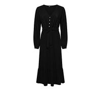 Only Onlnova Life Vis Amy Long Dress Solid, Vestito Donna, Black,