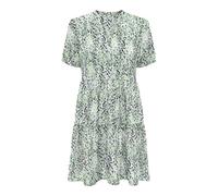Only Onlnova Life Vis S/S Thea Dress AOP, Quiet Green, XS