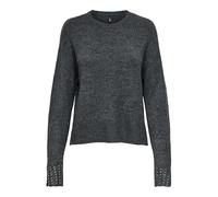 ONLY Onlohio LS O-Neck Bling Pullover Knt Jersey, Grigio Scuro, L per Donna, Grigio, L