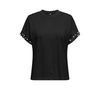 ONLY Onlolivia Life S/S Loose O-Neck Top Jrs da Donna, Nero, XS
