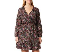 ONLY Onlova L/S Abito Avvolgente Jrs Vestito, Nero/AOP: Little Bloom, S Donna