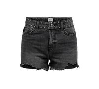 ONLY Onlpacy HW Borchiate DNM Shorts Bj Pantaloncini, Denim Nero, M Donna