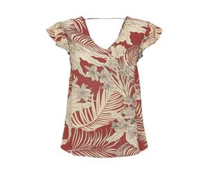 ONLY Onlpalina Life SS V-Neck Top Ptm Camicetta a Maniche Corte da Donna, Colore: Rosso, S