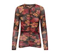 ONLY Onlparis L/S Ruching Top Box Jrs, Black Coffee/AOP:Big Flower, XS Donna