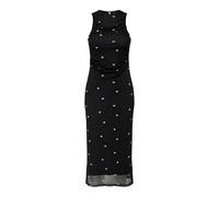 ONLY Onlparis S/L Midi AOP Dress Box Jrs, Nero, XS Donna