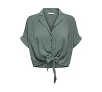 Only Onlpaula Life S/S Tie Shirt Wvn Noos, Camicia a maniche corte Donna, Balsamo Verde, M