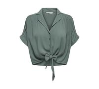 Only Onlpaula Life S/S Tie Shirt Wvn Noos, Camicia a maniche corte Donna, Balsamo Verde, S