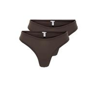 ONLY Onlpeachy Soft Thong - Confezione da 2 Pezzi Acc, Seal Brown, Confezione da 2, Guarnizione Marrone, x_s